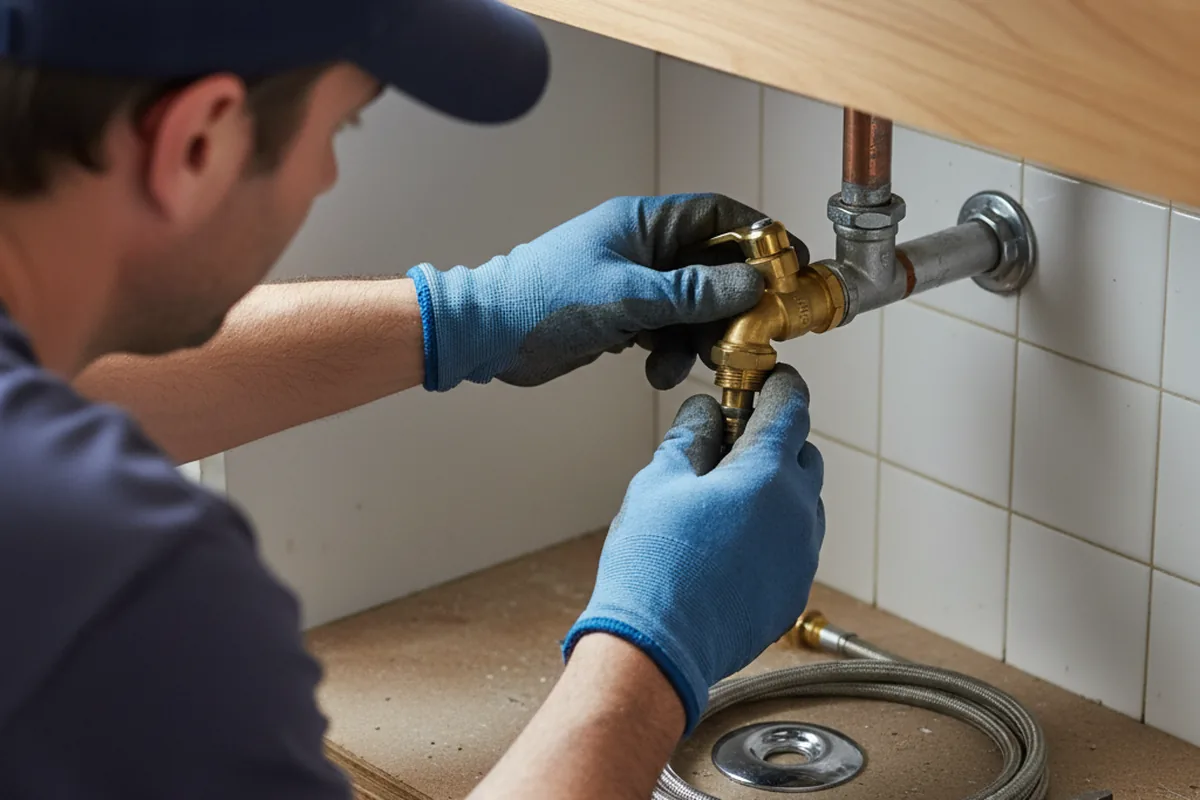 Shutoff valve and fitting work during Emergency Plumbing in Kellogg